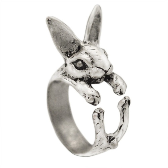 Silver Bunny Rabbit Statement Ring‎ Adjustable - Picture 5 of 7